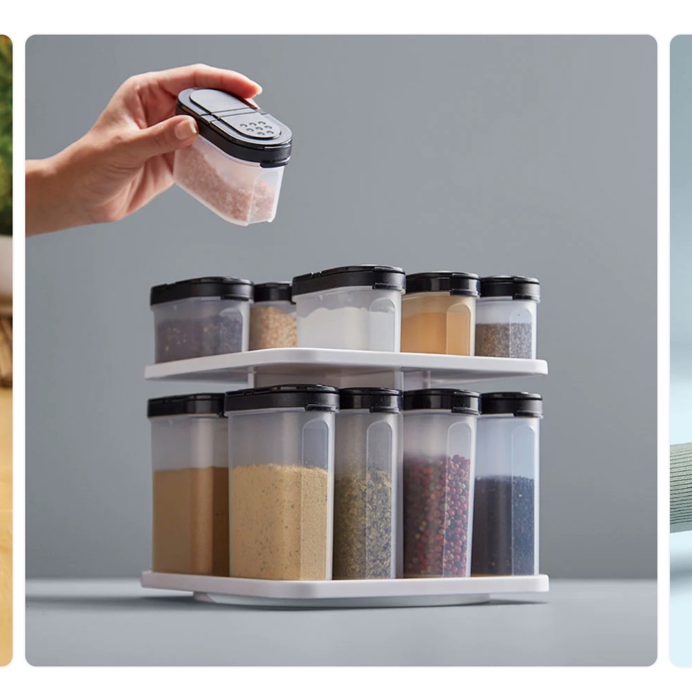Modular Spice Rack with Black Lids with carousel - Picture 3 of 3